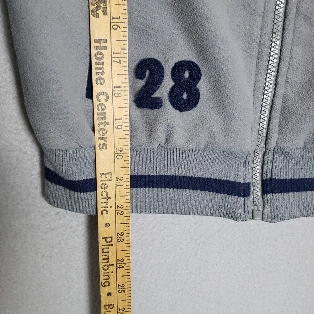 Vintage Disney Mickey Mouse Varsity Jacket Gray Blue Colorblock Kids Size XL